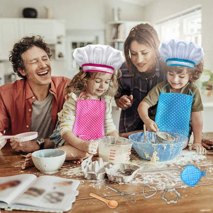 Kids Cooking Set, 11 Piece Chef Role Play Kit for Girls Ages 3-8, Includes Apron, Chef Hat, Oven Mitt, Utensils & Baking Tools, Pretend Play Kitchen Gift, Blue